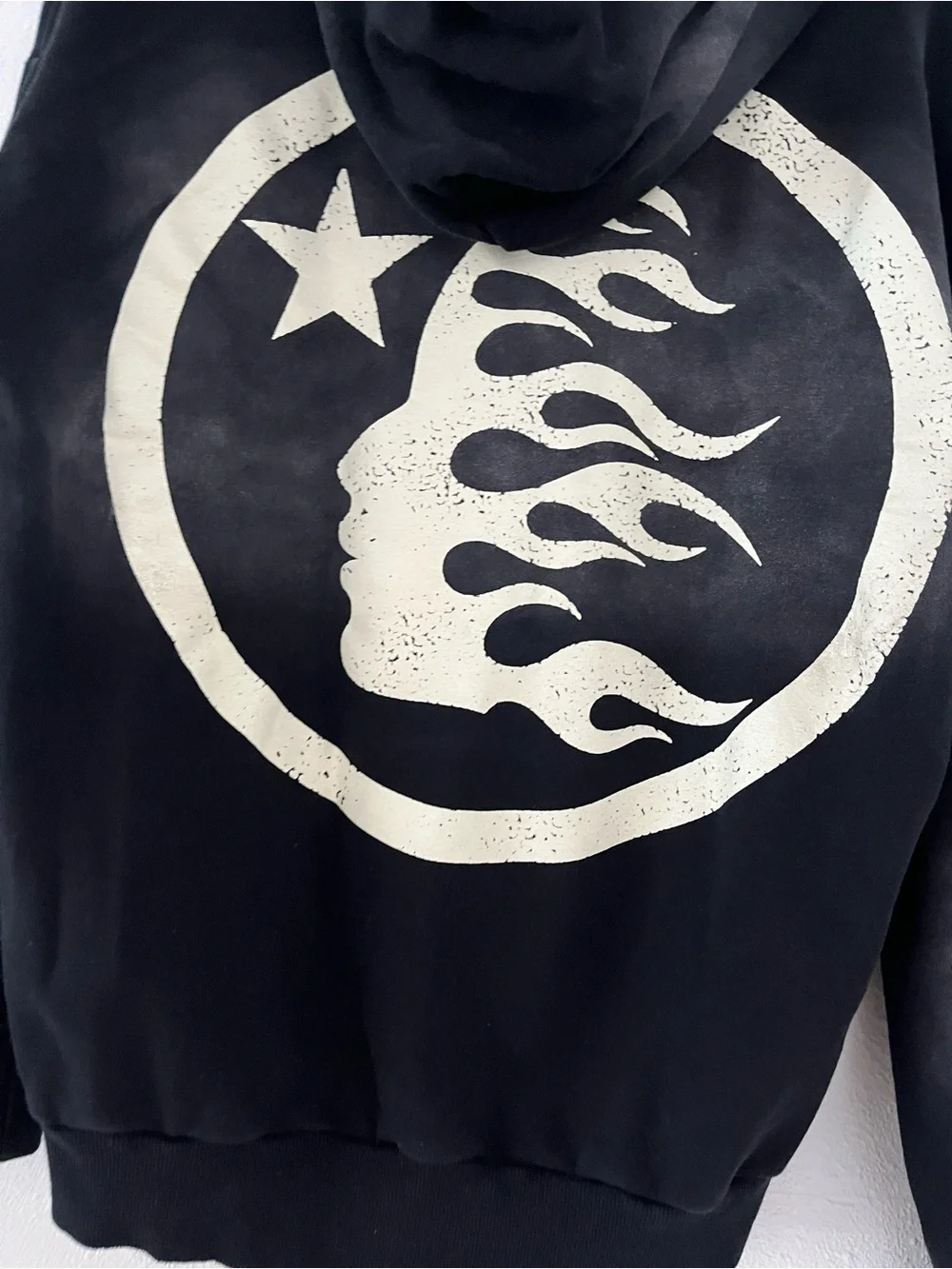 HELLSTAR Black Crewneck Hoodie with White Logo